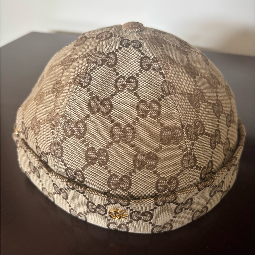 Gucci Beige and Brown Monogram Cap